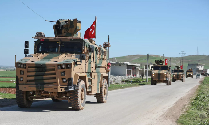 Thiết giáp Thổ Nhĩ Kỳ tại tỉnh Aleppo, Syria, tháng 3/2019. Ảnh: AFP.