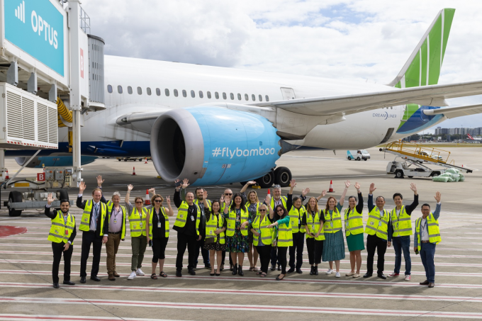 Bamboo Airways khai thác đường bay thẳng Việt Nam - Sydney bằng máy bay thân rộng Boeing 787-9 Dreamliner. Ảnh: Bamboo Airways
