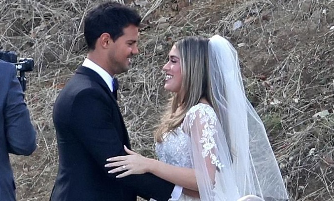 Taylor Lautner và vợ trong ngày cưới. Ảnh: Backgrid