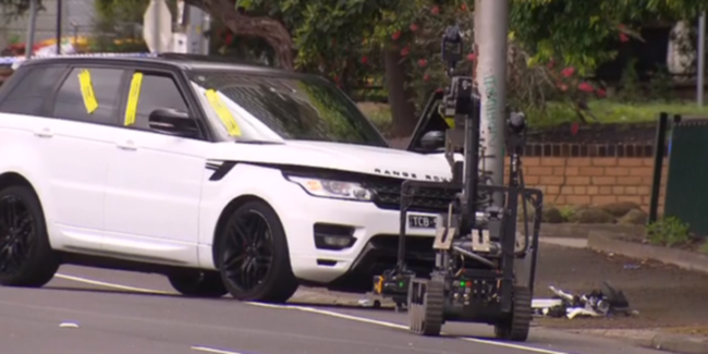 The Bomb Squad inspected the Range Rover.
