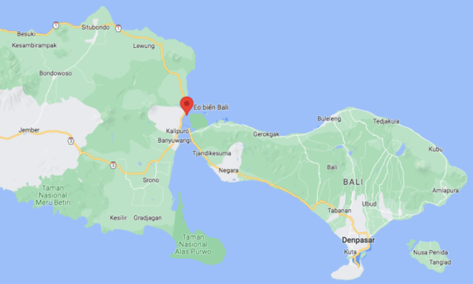 Vị trí eo biển Bali. Đồ họa: Google Maps.