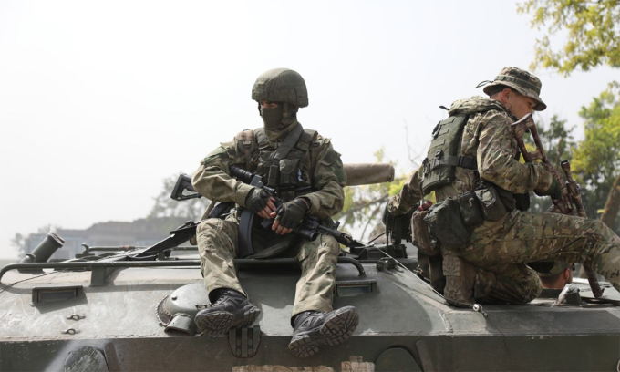 Quân nhân Nga tham gia chiến dịch quân sự đặc biệt tại Ukraine ngày 8/9. Ảnh: BQP Nga.