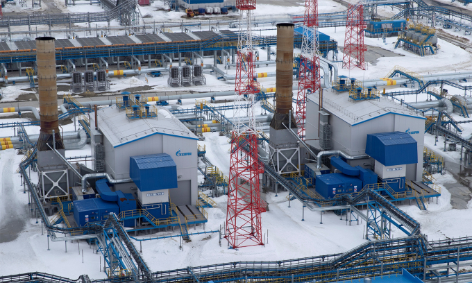 Cơ sở xử lý khí đốt của Gazprom tại mỏ Bovanenkovo trên bán đảo Yamal, Nga tháng 5/2019. Ảnh: Reuters.