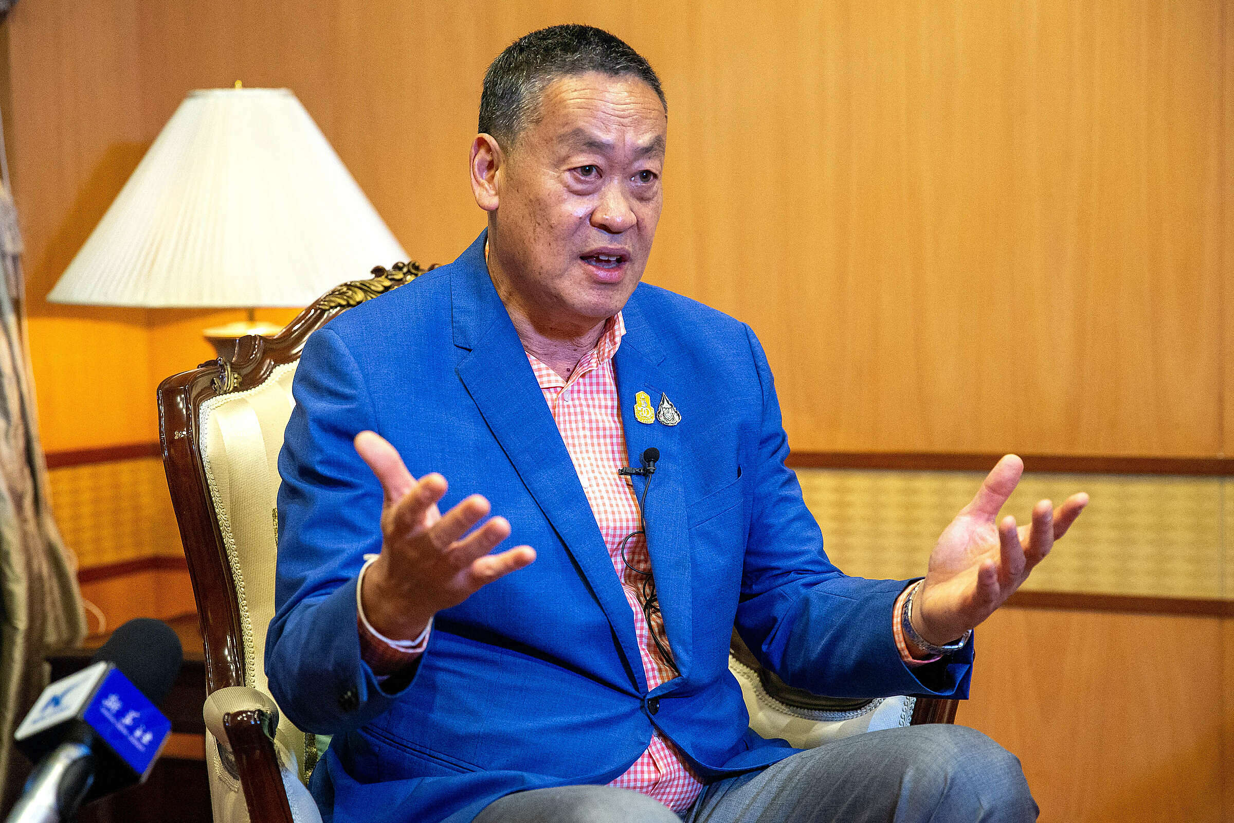 Thủ tướng Thái Lan Srettha Thavisin trong một cuộc phỏng vấn ở Bangkok, ngày 15/10. Ảnh: AFP