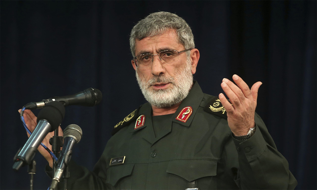 Chuẩn tướng Esmail Qaani, tư lệnh đặc nhiệm Quds thuộc Vệ binh Cách mạng Hồi giáo Iran. Ảnh: Tasnim