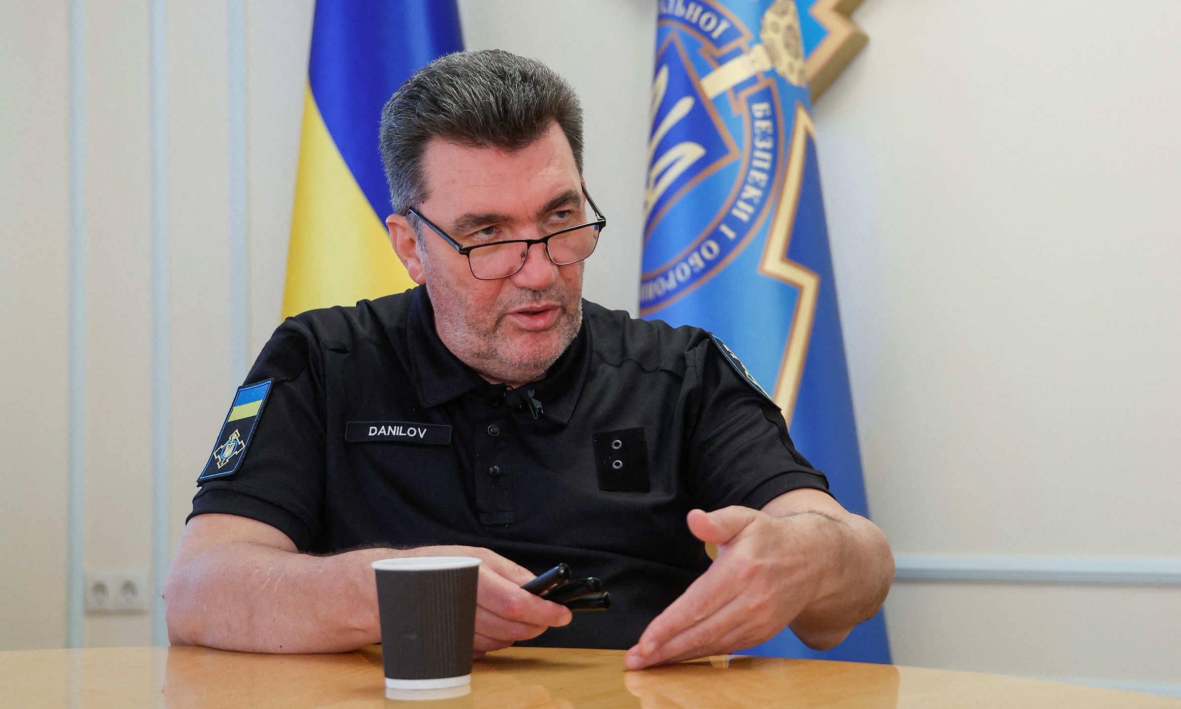 Lãnh đạo RNBO Danilov trả lời phỏng vấn tại Kiev hồi năm 2022. Ảnh: Reuters
