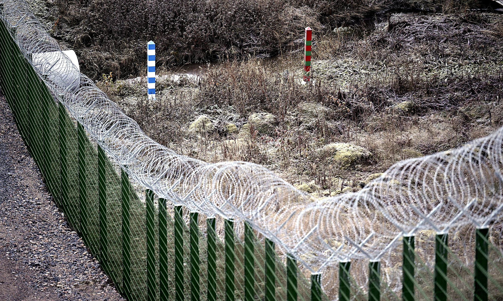 Khu vực thí điểm xây dựng hàng rào biên giới với Nga tại vùng Imatra, Phần Lan vào ngày 26/10. Ảnh: Reuters