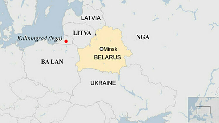Vị trí thành phố Kaliningrad của Nga. Đồ họa: BBC
