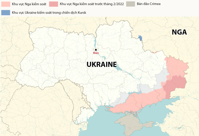 Cục diện chiến sự Nga - Ukraine. Đồ họa: RYV