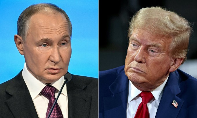 Tổng thống Nga Vladimir Putin (trái) và Tổng thống đắc cử Mỹ Donald Trump. Ảnh: AFP