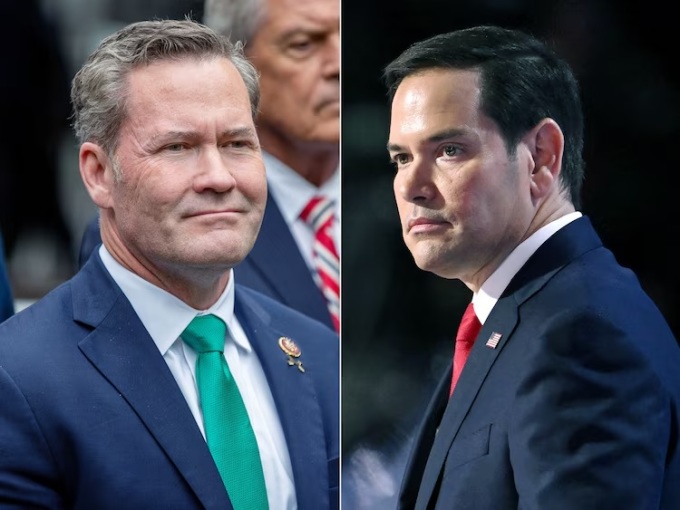 Nghị sĩ bang Florida Mike Waltz (trái) và thượng nghị sĩ bang Florida Marco Rubio. Ảnh: AFP