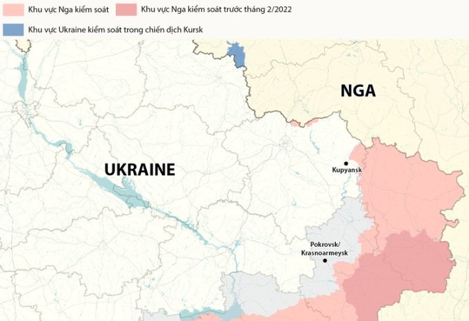 Vị trí thành phố Kupyansk. Đồ họa: RYV