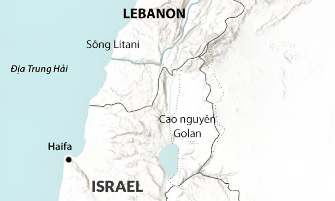 Vị trí sông Litani, Israel và Lebanon. Đồ họa: RANE