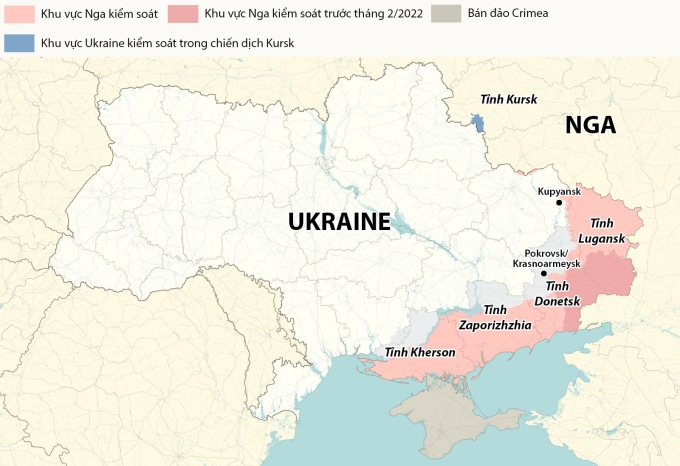 Cục diện chiến trường Ukraine. Đồ họa: RYV