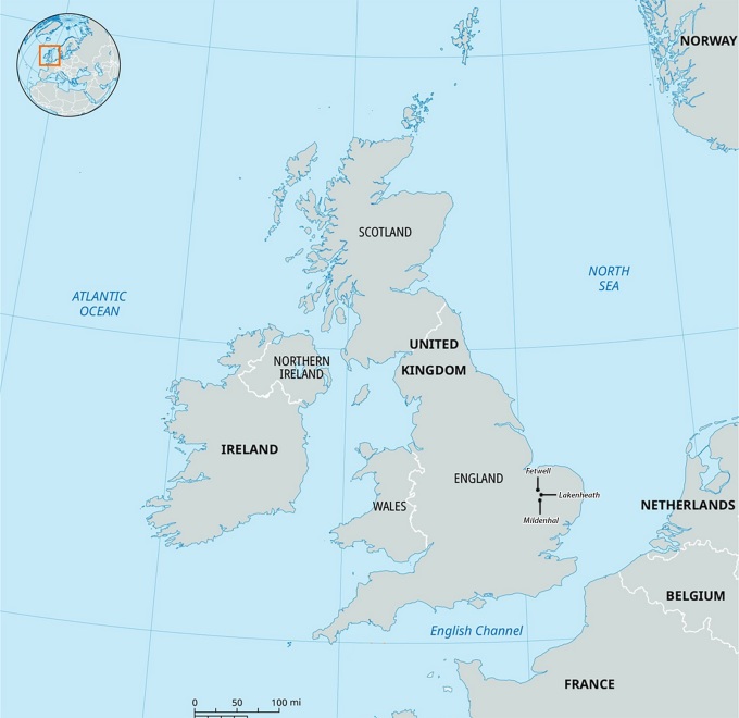 Vị trí căn cứ Lakenheath, Mildenhall và Feltwell. Đồ họa: Britannica