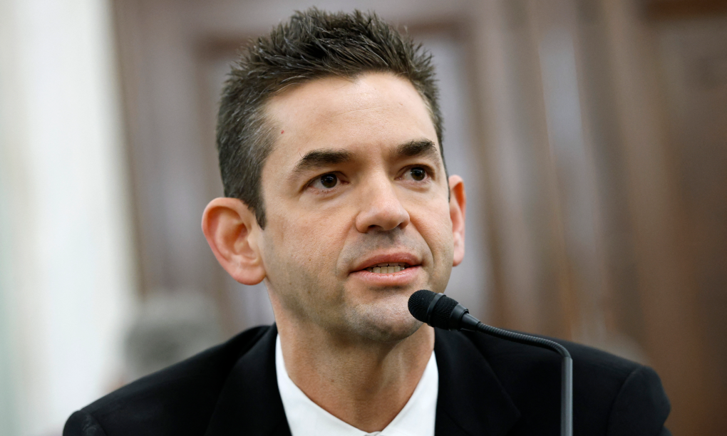 Jared Isaacman tại buổi điều trần trước Thượng viện Mỹ hồi tháng 4. Ảnh: AFP