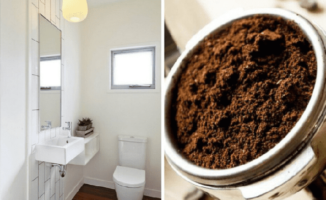 Sau khi pha cà phê hoặc trà, bạn có thể tận dụng bã của 2 loại thức uống này để đánh bay mùi hôi từ nhà vệ sinh rất hiệu quả.
