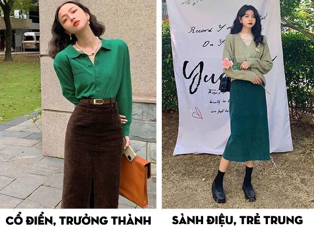 Bảng màu đa dạng của chân váy nhung giúp chúng dễ phối đồ trong mùa đông. Tất cả các màu sắc đều đẹp và kết hợp tốt với nhiều loại trang phục mùa đông, tạo nên phong cách Hàn Quốc.