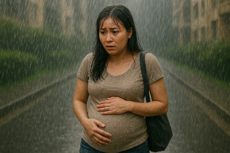 Ôm bụng bầu đi bộ dưới mưa về nhà, thấy chồng đang làm một việc khiến tôi chết lặng - 2