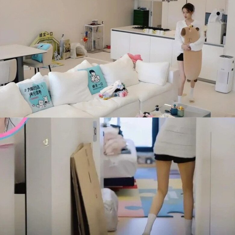 Căn hộ bừa bộn của Tôn Di khiến khán giả kinh ngạc.