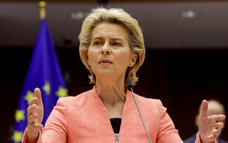 Chủ tịch Ủy ban châu Âu Ursula von der Leyen tại Brussels, Bỉ, hồi tháng 9/2020. Ảnh: Reuters.