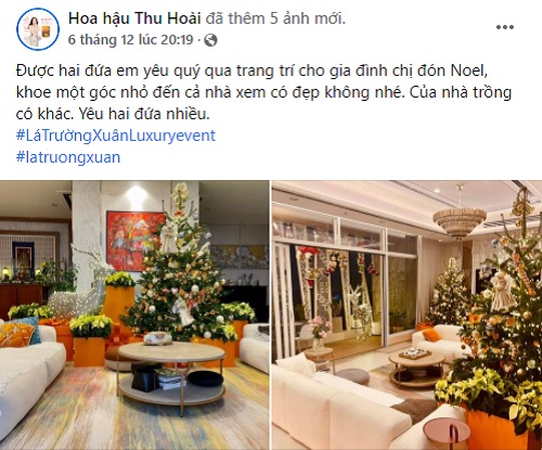 Biet thu trieu do ngap khong khi Giang sinh cua Hoa hau Thu Hoai