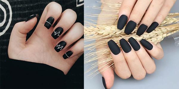 15 Kiểu nail màu đen sang chảnh đẹp đơn giản hot nhất hiện nay - 6