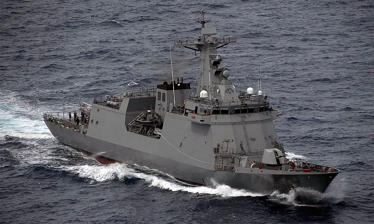 Hộ vệ hạm BRP Jose Rizal của hải quân Philippines di chuyển trên biển trong diễn tập RIMPAC gần Hawaii tháng 8/2020. Ảnh: US Navy.
