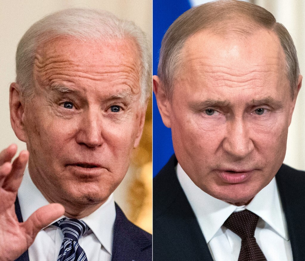 Tổng thống Mỹ Joe Biden (trái) và Tổng thống Nga Vladimir Putin. Ảnh: AFP.