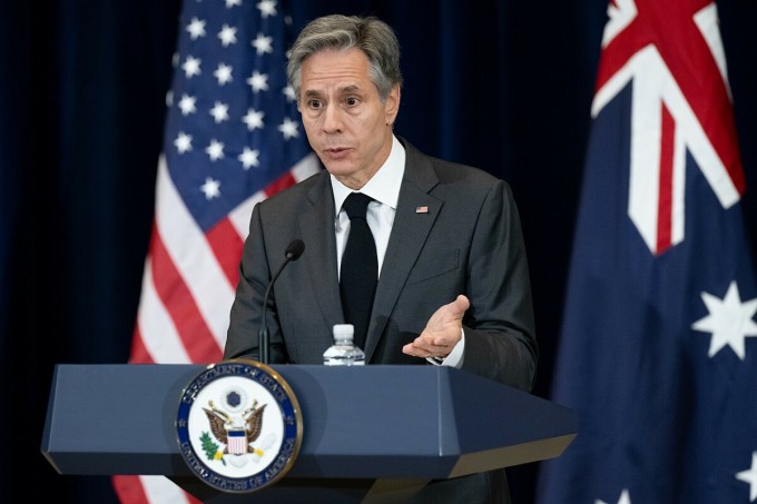 Ngoại trưởng Mỹ Antony Blinken tại cuộc họp báo ở Bộ Ngoại giao hôm 6/12. Ảnh: AFP.
