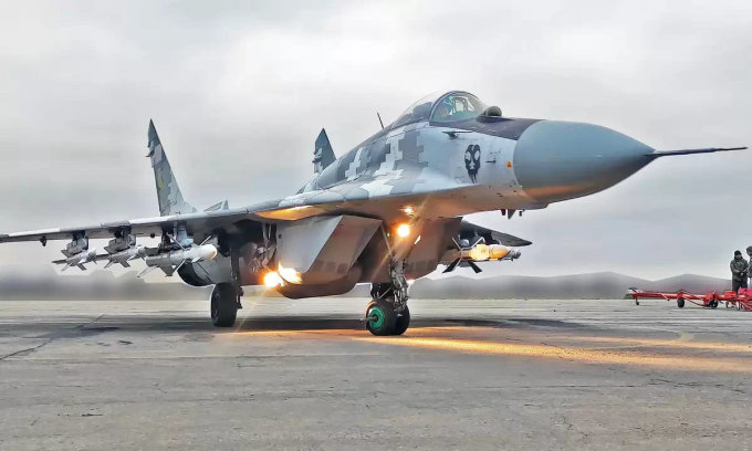 Tiêm kích MiG-29 Ukraine trước một chuyến xuất kích. Ảnh: Drive.