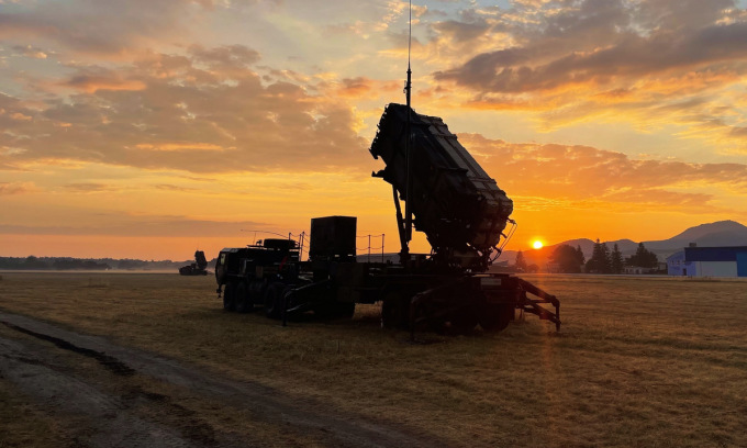 Bệ phóng tên lửa Patriot Mỹ triển khai ở Slovakia hồi tháng 7. Ảnh: US Army.