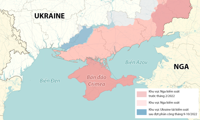 Bán đảo Crimea và khu vực lân cận. Đồ họa: RYV