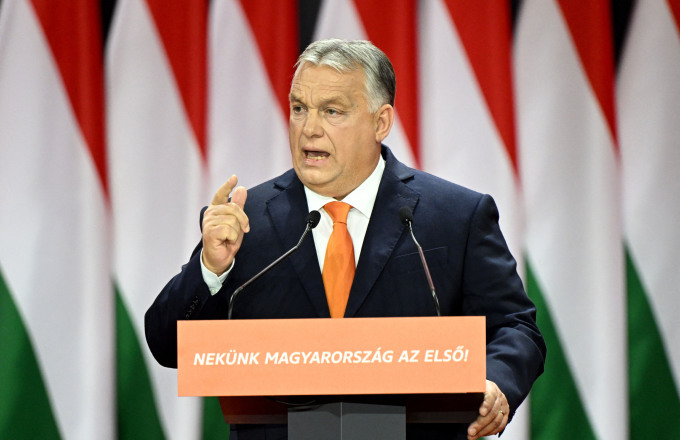 Thủ tướng Hungary Viktor Orban phát biểu tại một sự kiện ở Budapest ngày 18/11. Ảnh: AFP