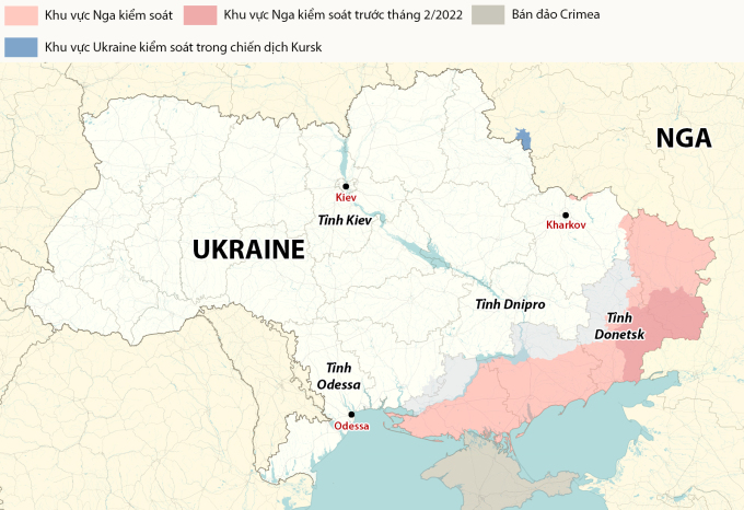 Cục diện chiến sự Nga - Ukraine. Đồ họa: RYV