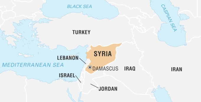 Vị trí Syria và các nước láng giềng. Đồ họa: Encyclopedia