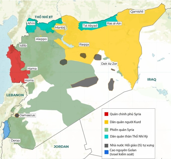 Cục diện Syria. Đồ họa: Aljazeera