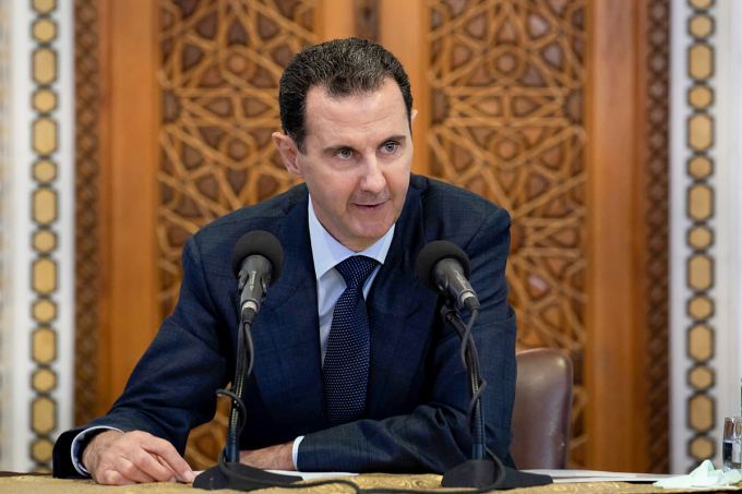 Ông Bashar al-Assad dự một cuộc họp ở Damascus năm 2020. Ảnh: AFP