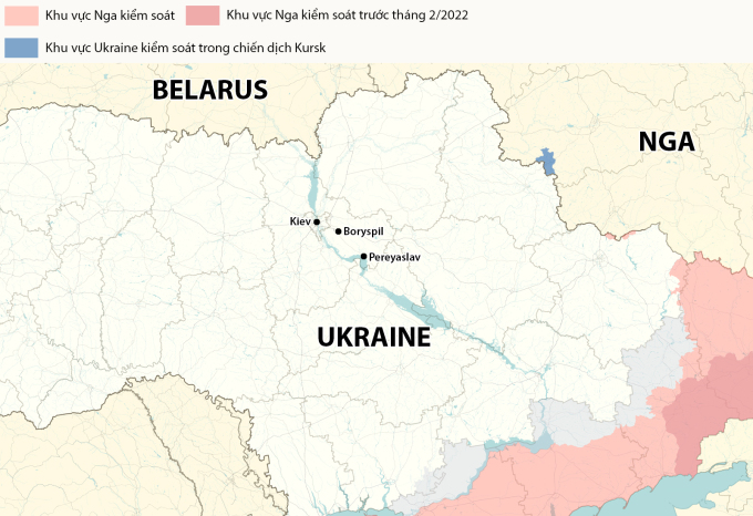 Vị trí một số đô thị tại Ukraine. Đồ họa: RYV