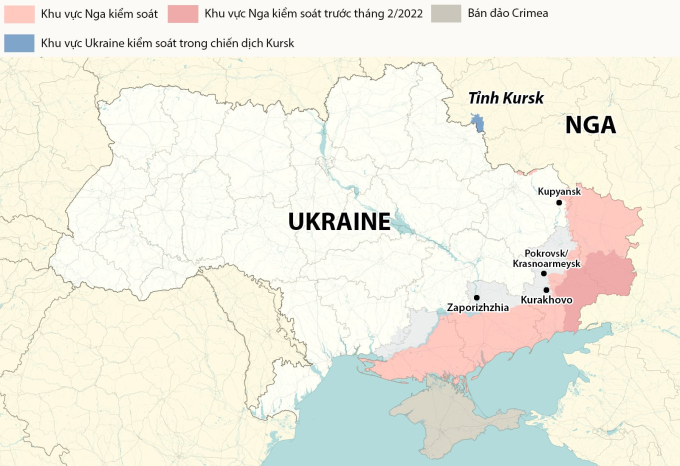 Cục diện chiến sự Nga - Ukraine. Đồ họa: RYV
