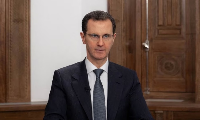 Ông Bashar al-Assad phát biểu trên truyền hình Syria hồi tháng 2/2023. Ảnh: Reuters