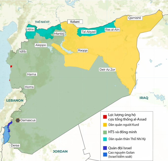 Cục diện tại Syria. Đồ họa: Al Jazeera