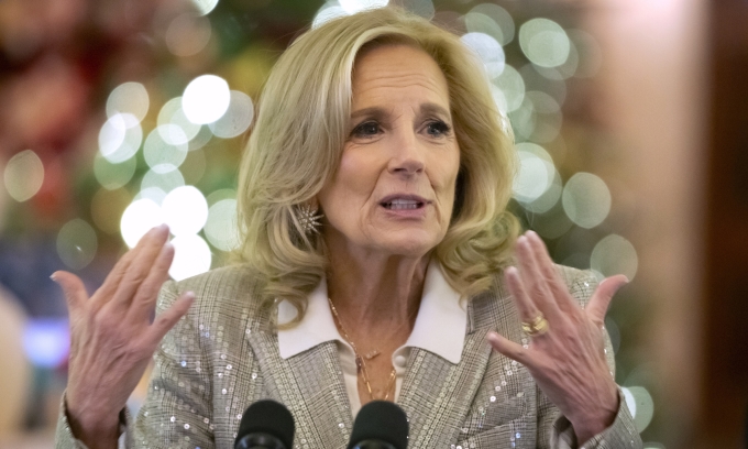 Đệ nhất phu nhân Mỹ Jill Biden tại Nhà Trắng ngày 13/12. Ảnh: AP