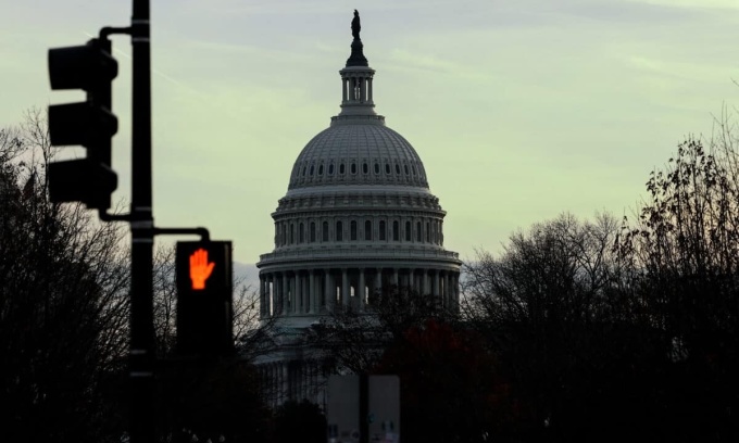 Tòa nhà quốc hội Mỹ ở thủ đô Washington hôm 19/12. Ảnh: AFP