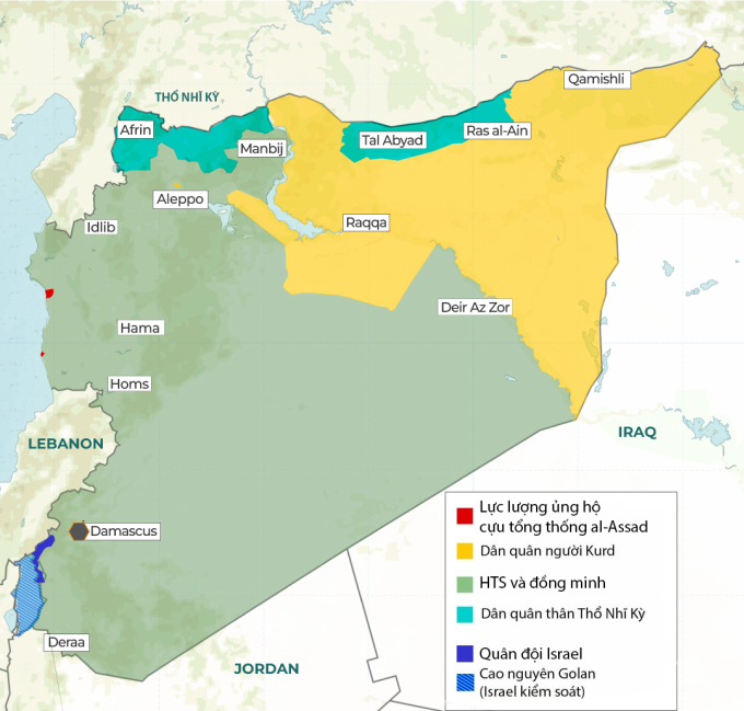 Cục diện tại Syria. Theo: Al Jazeera