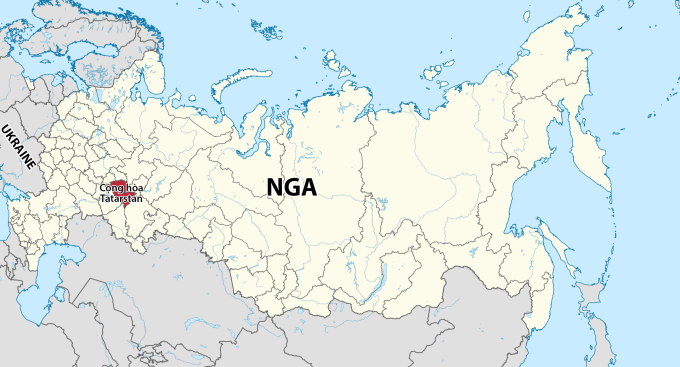 Vị trí Cộng hòa Tatarstan thuộc Nga. Đồ họa: Wikimedia