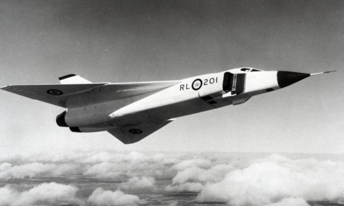 Avro Arrow trong một chuyến bay thử hồi năm 1958. Ảnh: Bảo tàng Hàng không và Vũ trụ Canada