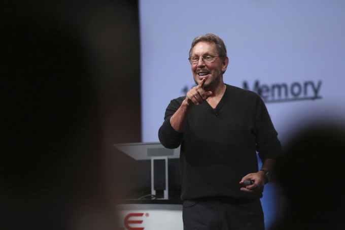 Larry Ellison tại một sự kiện của Oracle ở California. Ảnh: Reuters