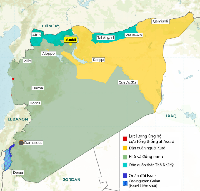 Vị trí thành phố Manbij. Đồ họa: Al Jazeera