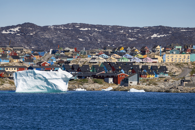 Băng trôi trên vịnh Disko, Ilulissat, tây Greenland tháng 6/2022. Ảnh: AFP